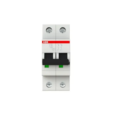 ABB Stotz Leitungsschutzschalter | S202-C20 | 2-polig | C-Charakteristik | 20A | 400V | 6kA | IP20 | weiß