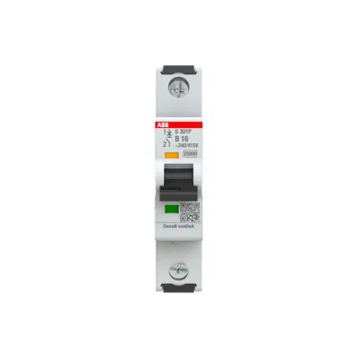 ABB Sicherungsautomat S301P-B6 | Leitungsschutzschalter 1-polig B 6A 240V | 25kA | Hutschiene | IP20 | AC/DC