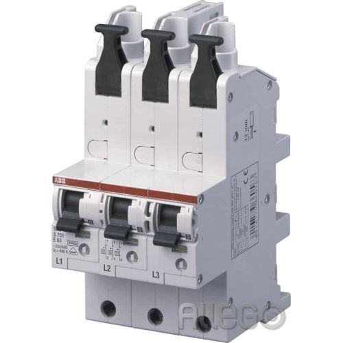 Bild: ABB S751-E63L3 sel. Haupt-LS (SHU) E-Char.,25kA,63A,1P
