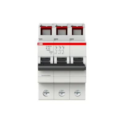 ABB Sicherungsautomat S203S-B13 | Leitungsschutzschalter 3-polig 13A B-Charakteristik 6kA | 400V AC | 3TE | IP20