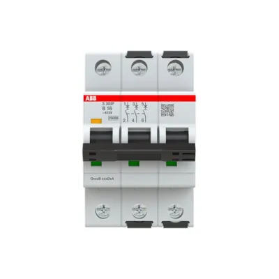 ABB Leitungsschutzschalter S303P-B16 3-polig | B-Charakteristik | 16A | 25kA | 415V | IP20 | Hutschiene
