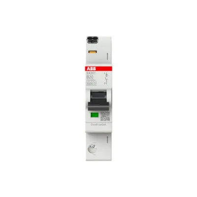 ABB Leitungsschutzschalter SX201-B20 | Sicherungsautomat 1-polig | B-Charakteristik | 20A | 230V AC | 6kA | 1TE | IP20