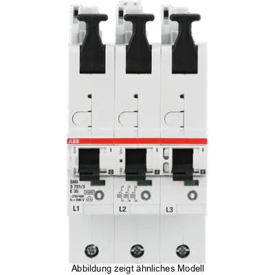 ABB S751/3-E35 | Hauptleitungsschutzschalter | 3-polig | 35A | 25kA | selektiv | spannungsunabhängig | S750-Serie