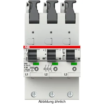 ABB Hauptleitungsschutzschalter S751/3-E50 | 3-polig | 50A | 25kA | selektiv | Sammelschiene | SHU | 2CDS781001R4502