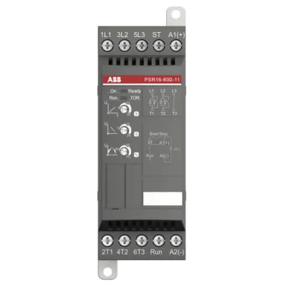 ABB Softstarter PSR16-600-11 | 7,5kW 400V | 16A | 208-600V AC | Steuerspannung 24V AC/DC | IP20 | Kompakt-Sanftstarter