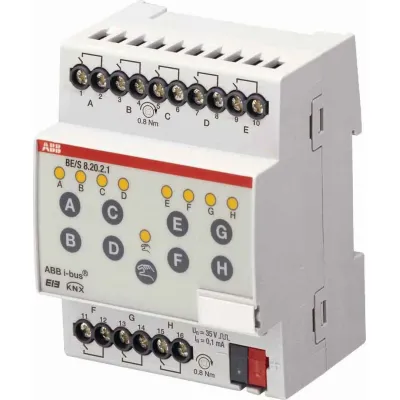 ABB KNX Binäreingang BE/S 8.20.2.1 | 8-fach | REG | Kontaktabfrage | LED-Anzeige | 4 TE | potentialfrei | Smart Home