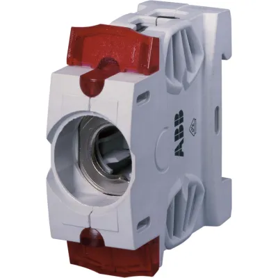 ABB Sicherungssockel ISS16/1 | D0 NEOZED D01/D02 | 1-polig | 16A | 400V | Kunststoff | DIN-Schiene | Klemmenabdeckung