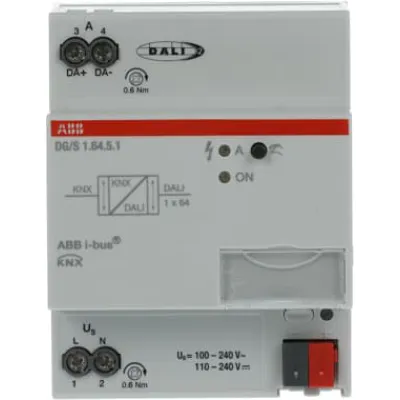 ABB DALI Gateway DG/S1.64.5.1 KNX Premium | 1-fach | bis 64 DALI-Teilnehmer | REG | Netzteil integriert | IP20