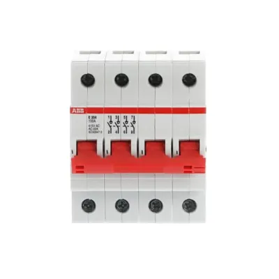ABB Trennschalter E204/100R | Ausschalter REG 4-polig 100A 400V | Lasttrennschalter | Schaltgriff rot | 4TE