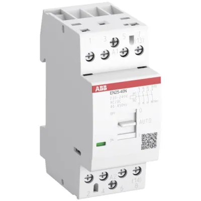 ABB Installationsschütz EN25-40N-06 | 1SAE232111R0640 | 4-polig 25A | 230-240V AC/DC | manuell/automatisch | Weiß