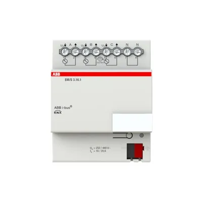 ABB Energiemodul EM/S3.16.1 | KNX Energiezähler 3-fach 16/20A | Hutschiene REG | Wirkleistung | Direktanschluss