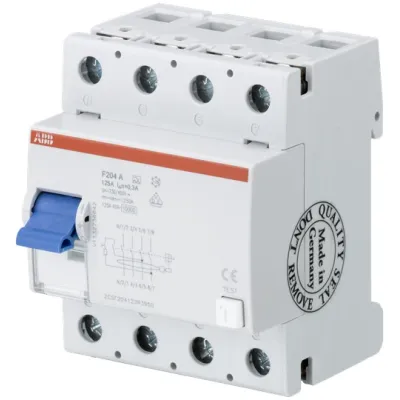 ABB FI-Schutzschalter F204A-125/0,03NL | RCCB 4-polig | 400V | 125A | 30mA | Typ A | N-Leiter links | DIN-Schiene | IP2X