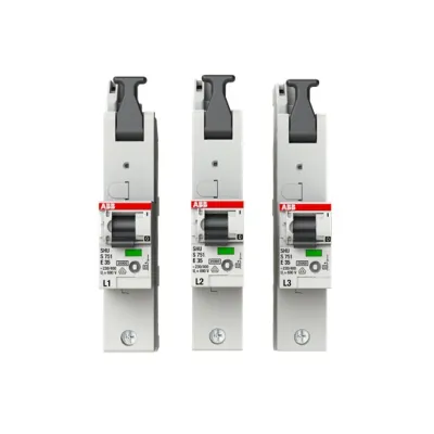 ABB Stotz | SLS-Schalter 1-polig 35A | 230V | selektiv 25kA | für Sammelschienenmontage | Set L1 L2 L3