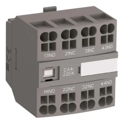 ABB Hilfsschalterblock CA4-22EK | 4-polig | 2 Schließer 2 Öffner | Frontbefestigung | Federzuganschluss | 4A AC