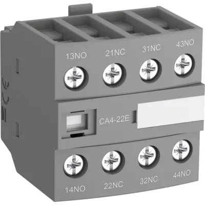 ABB Hilfsschalterblock CA4-04M | 4 Öffner | Frontbefestigung | 4A AC | Schraubanschluss | aufsteckbar