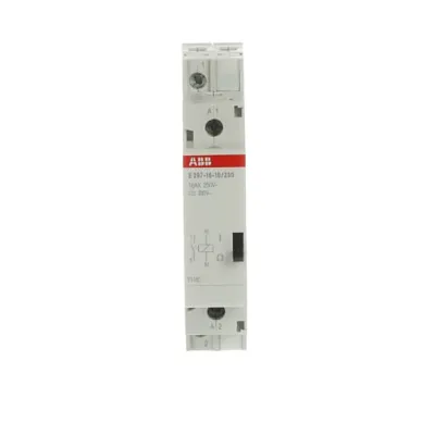 ABB Installationsrelais E297-16-10/230 | 1 Modul | 230V AC Spule | 16A | 1 Schließer | DIN-Schiene | leise | 18mm | weiß