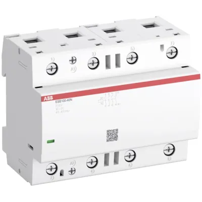 ABB Installationsschütz ESB100-40N-06 | 4-polig 100A | 230V AC/DC Spule | 220–400V | IP20 | brummfrei | 1SAE661111R0640
