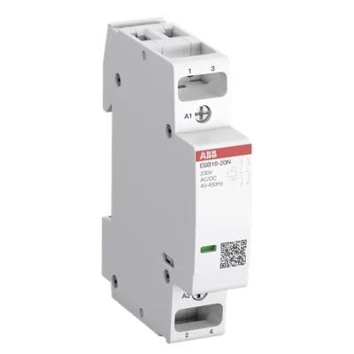 ABB Installationsschütz ESB16-20N-01 | 16A | 24V AC/DC | 2-polig | brummfrei | 220–250V | IP20 | für Verteilereinbau