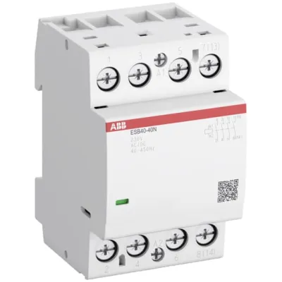 ABB Installationsschütz ESB40-40N-06 | 4-polig | 40A | 230V AC/DC | 4 Schließer | brummfrei | IP20 | 54mm