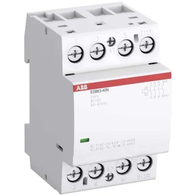 ABB Installationsschütz ESB63-40N-06 R0640 | 63A 230V AC/DC | 4-polig | brummfrei | für Verteilereinbau | IP20