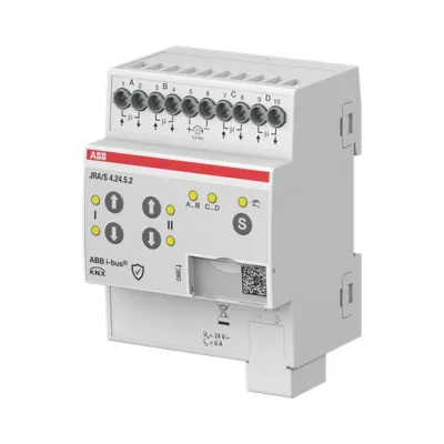 ABB Jalousieaktor JRA/S4.24.5.2 | KNX REG | 4-fach | 230V AC | für Jalousien & Rollläden | automatische Fahrzeit | IP20