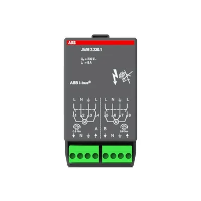 ABB Jalousieaktormodul JA/M 2.230.1 | KNX | 2-fach | 230V AC | Einbau | für Rollladen & Jalousie | 6A | IP54
