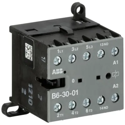 ABB Leistungsschütz B6-30-01-400AC | 5,5kW | 3 Schließer | 1 Öffner | 380-415V AC | Schraubanschluss | Kompakt