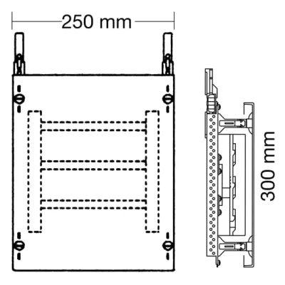 STRIEBEL & JOHN Kombi-Set ED55A | Sammelschienen 3-polig | 24TE | 360A | 250x300x200mm | RAL7035