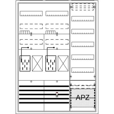 Striebel & John Zählerkomplettschrank BA37MG 2CPX054246R9999 | 2 eHZ | 3 Felder | 63A | Stahl weiß RAL9016