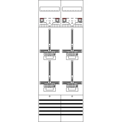 Striebel & John Zählerfeld DF29Q4 2CPX054146R9999 | 4 Zählerplätze | vorverdrahtet | 63A | 1350x500mm | IP2XC | grau