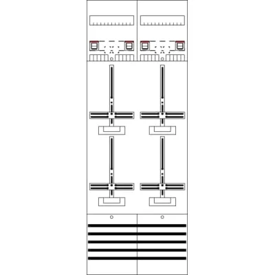 Striebel & John Zählerfeld DF29T4 2CPX054460R9999 | 4 Zählerplätze | 63A | 2-stöckig | vorverdrahtet | 1350x500mm