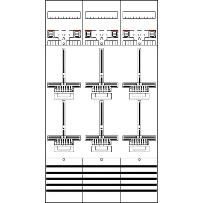 Striebel & John Zählerfeld DF39Q6 2CPX054147R9999 | 6 Zählerplätze | vorverdrahtet | 63A | 2-stöckig | 1350x750mm