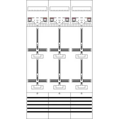 Striebel & John Zählerfeld DF39T6 | Komplettfeld 63A | 6 Zählerplätze | vorverdrahtet | 2-stöckig | 1350x750mm | IP2XC