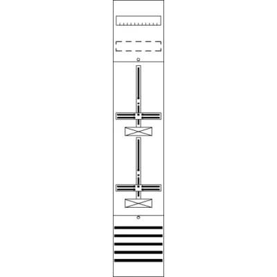 Striebel & John Zählerfeld FD19D 2CPX054038R9999 | 9RE Dreipunkt | 2-stöckig | 63A | 1350x250mm | grau RAL7035