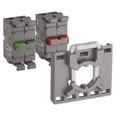 ABB Hilfsschalterblock MCBH-20 | 2 Schließer | Frontbefestigung | 6A AC-15 | Schraubanschluss | aufsteckbar | Kunststoff