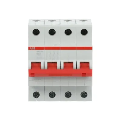 ABB Lasttrennschalter SHD204/63 | 4-polig | 63A | Hutschiene | 415V AC | Kunststoff | Weiß