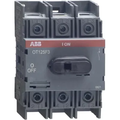 ABB Lasttrennschalter OT125F3 1SCA105033R1001 | Hauptschalter 3-polig 125A | IP20 | 45kW | 750V AC | schwarz