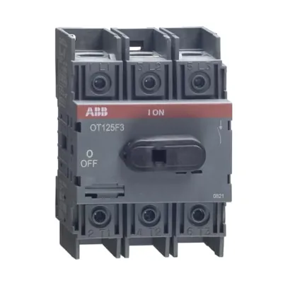 ABB Lasttrennschalter OT125F3 1SCA105033R1001 | Hauptschalter 3-polig 125A | IP20 | 45kW | 750V AC | schwarz
