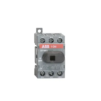 ABB Lasttrennschalter OT16F3 | 16A | 3-polig | 7,5kW | 750V AC | Einbau | IP20 | Schraubanschluss | schwarz