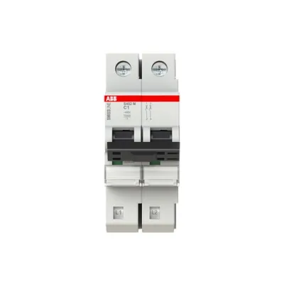 ABB Leitungsschutzschalter S402M-C1 | 2-polig | 1A | C-Charakteristik | 10kA | 230/400V AC | IP20 | 75mm | Smissline