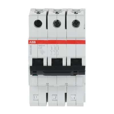 ABB Leitungsschutzschalter S403M-C20 | 3-polig | C-Charakteristik | 20A | 230/400V AC | 10kA | Smissline | IP20
