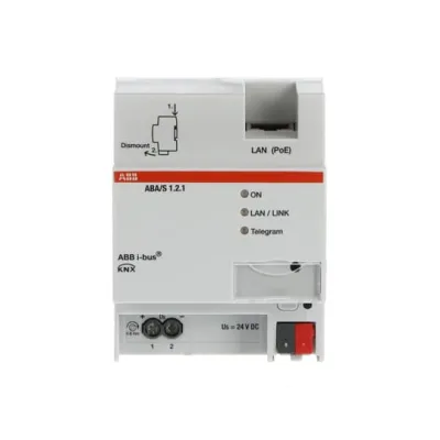 ABB Logik Controller REG ABA/S1.2.1 KNX | 3000 Logikgatter | ETS-Integration | 24V DC/PoE | 4TE | Smart Home