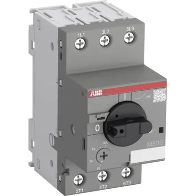 ABB Motorschutzschalter MS116-1.6 | 3-polig | 1–1,6A | thermomagnetisch | IP20 | 45mm | 50kA | Schraubanschluss