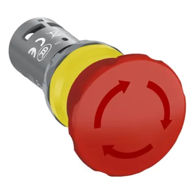 ABB Not-Aus-Taster CE4T-10R-02 | Dreh-Entriegelung | 2 Öffner | 40 mm Kappe | IP67 | Schraubanschluss