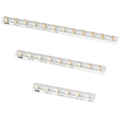 ABB Phasenschiene PS1/60/30 | 1-polig | 60 Module | 1050mm Länge | 30mm² | 120A | Stift-Anschluss | isoliert | grau