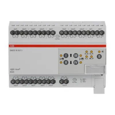 ABB Schalt-/Jalousieaktor SAH/S16.16.7.1 | 16fach 16A REG | KNX | Handbedienung | LED-Anzeige | 230V | 2CDG110251R0011