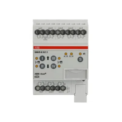 ABB Schaltaktor | Jalousieaktor SAH/S8.10.7.1 | KNX REG | 8-fach | 10A | 230V | sperrbar | LED-Anzeige