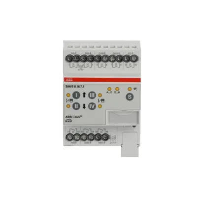 ABB Schalt-/Jalousieaktor SAH/S8.16.7.1 | 8-fach 16A | KNX REG | unabhängige Schaltrelais | manuelle Bedienung