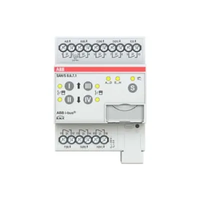 ABB Schalt-/Jalousieaktor SAH/S8.6.7.1 | 8-fach 6A REG | KNX Bus System | 230V AC | manuelle Bedienung