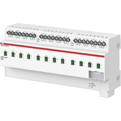 ABB Schaltaktor SA/S12.16.6.2 | KNX REG | 12-fach 16A | C-Last | Energiefunktion | Strommessung | 230V | grau